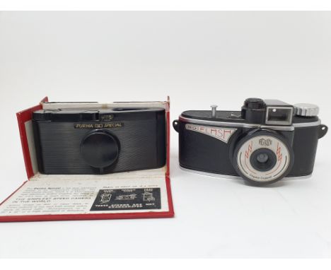 A Purma Special bakelite camera, in original box, and an Agilux Agiflash camera, in canvas caseProvenance:  Part of a vast si