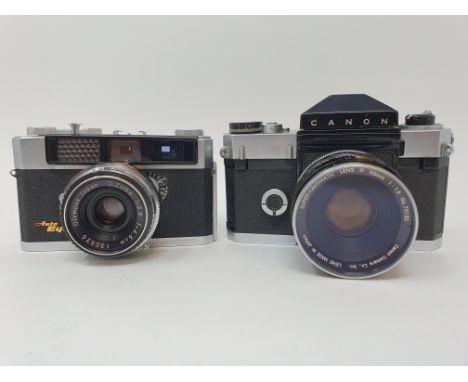 An Olympus camera, serial number 126947 and a Canon Canonflex camera (2)Provenance: Part of a vast single owner collection of