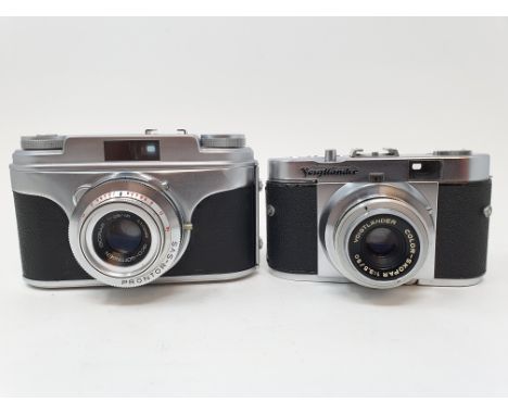 An Aretta IA camera, with leather outer case, and a Voigtlander Vito B camera, with leather outer case (2)Provenance: Part of
