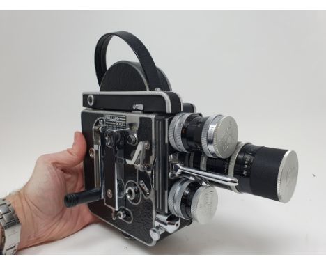 A Bolex Paillard Cine camera, various accessories, instructions, in fitted leather caseProvenance:  Part of a vast single own