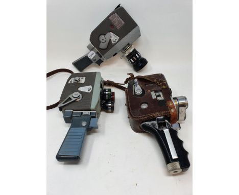 A Bell & Howell Sportster IV cine camera, a Kopil Zoom 8 cine camera, and an Electric Eye cine camera (3) 