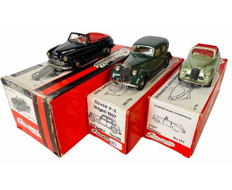 3x Somerville Models 1:43 Scale White Metal Model Cars. Lot includes: 1x No.141 Sunbeam Talbot 90 Drophead (lacking retracted