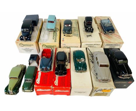 12x White Metal Kit Built 1:43 Scale Model Cars - Parts Missing - Lot Includes: 12x assorted vehicles, including but not limi