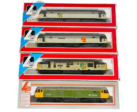 4x Lima 'OO Gauge' Class 37 / 47 Locomotives. All models have been detailed to both ends with vac pipe detailing, fine scale 