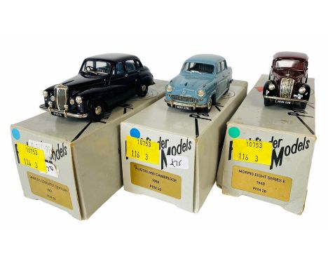 3x Pathfinder Models 1:43 Scale White Metal Model Cars. Lot includes: 1x PFM 24 1957 Daimler Conquest Century (unfitted mirro