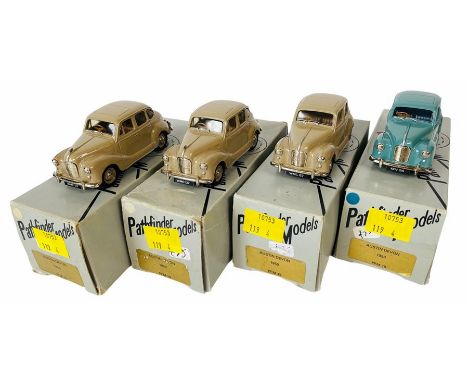 4x Pathfinder Models 1:43 Scale White Metal Model Cars. Lot includes: 4x No. PFM19 1950 Austin Devon. All models are in mint 