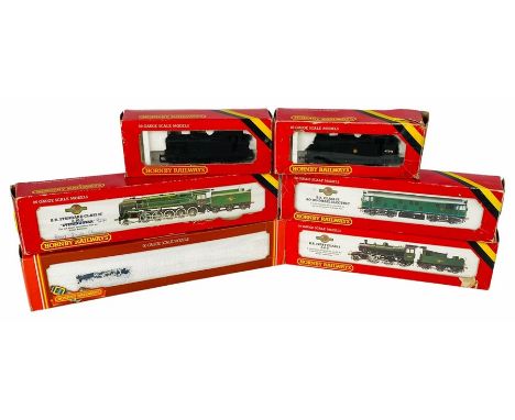 6x Hornby 'OO' Gauge Assorted Locomotives - Comprising of: Hornby Jinty, repainted plain black, Hornby Ivatt, repainted LMS B