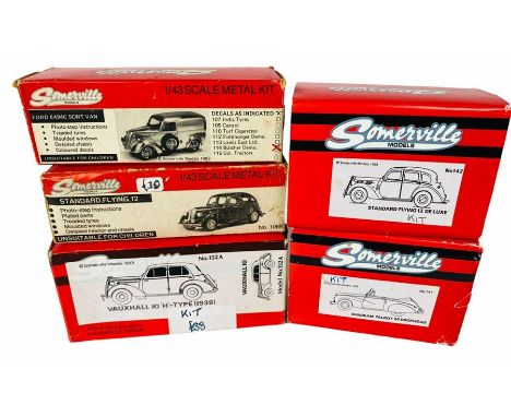 5x Somerville Models 1:43 Scale White Metal Model Kits. Lot includes: No. 106K 1x Standard Flying 12,&nbsp; 1x Ford E494C 5CW