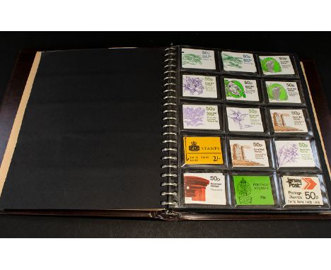 Brown Multi Ring Stamp Album packed with stamp booklets, mostly decimal GB, face value over £150.