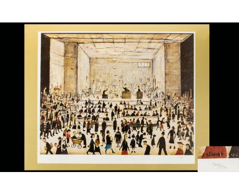 Laurence Stephen Lowry R.A (1887 - 1976) Limited Edition Colour Lithograph Titled 'The Auction Rooms' Published by Michael St