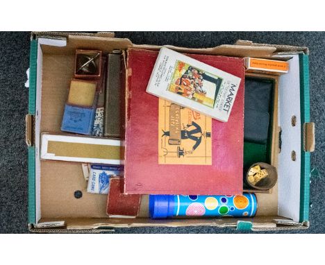 A Mixed Box Of Vintage Games A varied lot to include Chad Valley Kaleidoscope, boxed Progress Gyroscope Top, 'Waddy' Mailine 