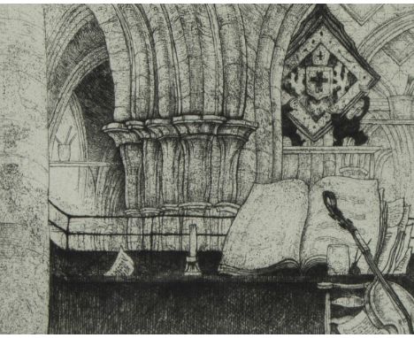 Jules DE BRUYCKER (1870-1945), etching from the folder L'église St Nicolas Gand in 1938, numbered B and signed in pencilJules