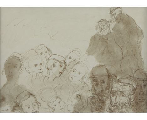 MANÉ-KATZ (1894-1962), watercolor/drawing Étude de rabbins et d'étudiants, signedMANÉ-KATZ (1894-1962), aquarel/tekening Étud