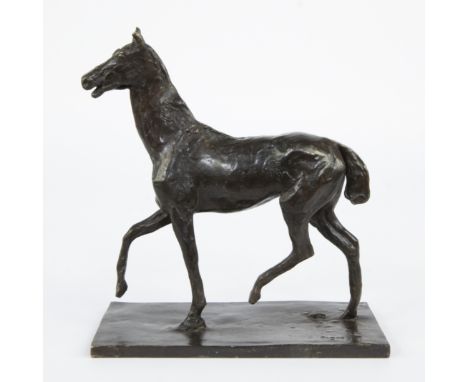 Bronze horse after Edgar DEGAS, signed and stamped (museum edition Musée d'Orsay)Bronzen paard naar Edgar DEGAS, getekend en 