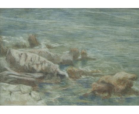 Anna DE WEERT (1867-1950), pastel Rocher au cap Martin, 1925, signed and titled versoAnna DE WEERT (1867-1950), pastel Rocher