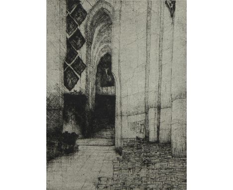 Jules DE BRUYCKER (1870-1945), etching from the folder L'église St Nicolas Gand in 1938, 1st state and signed in pencilJules 
