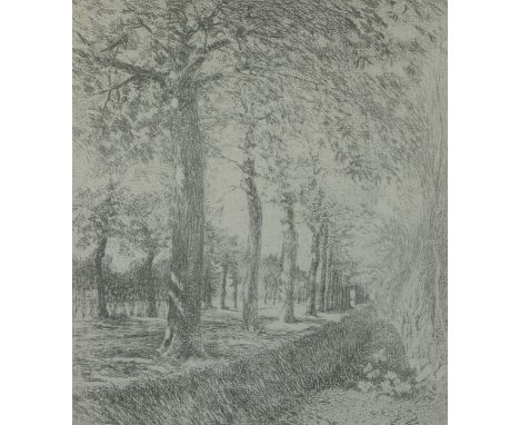 Emile CLAUS (1849-1924), lithograph Bosdreef, monogrammed in the plate, numbered 18/100 and signed in pencilEmile CLAUS (1849