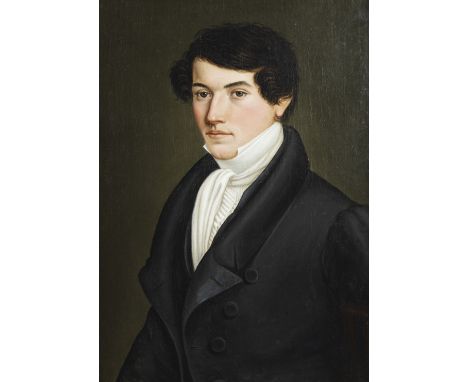 Portrait of a young man in a black coat, early 19th century bourgeois portrait tradition, influenced by neoclassicismPortret 