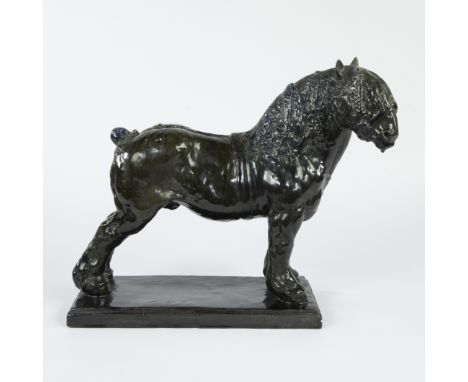 Domien INGELS (1881-1946), Brabant draft horse in glazed ceramicDomien INGELS (1881-1946), Brabants trekpaard in geglazuurd k