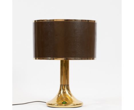Hollywood Regency brass table lamp, designed by Ruf, Germany, 1970sHollywood Regency messing tafellamp, ontworpen door Ruf, D