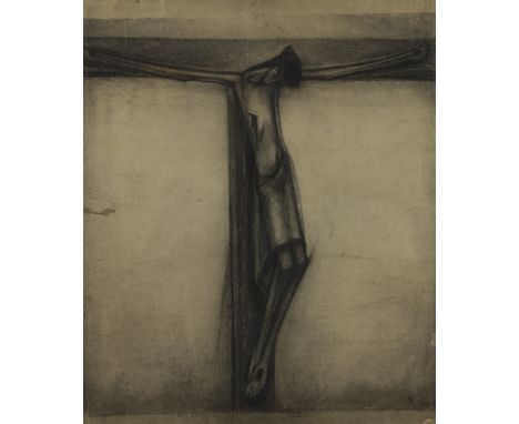 Oscar COLBRANDT (1879-1959), charcoal drawing Christ on the Cross, monogrammedOscar COLBRANDT (1879-1959), houtskooltekening 