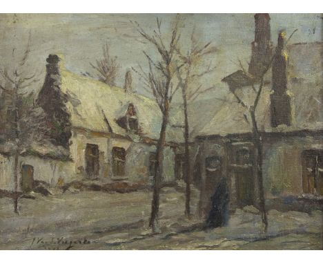 Julien VAN DE VEEGAETE (1886-1960), oil on canvas Beguinage, signed and dated 1918Julien VAN DE VEEGAETE (1886-1960), olie op