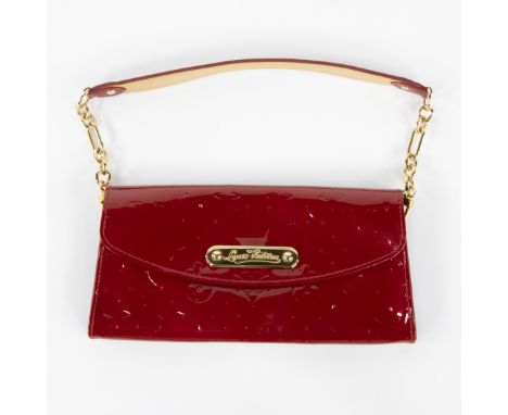 LOUIS VUITTON Vernis Sunset Boulevard red leather clutch handbag, with matching dust bagLOUIS VUITTON Vernis Sunset Boulevard