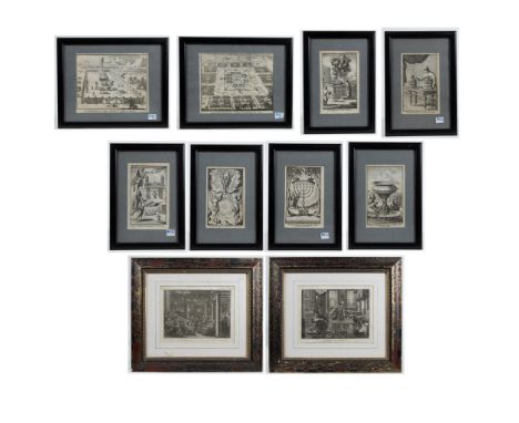 Collection of 10 18th century engravingsLot van 10 18e eeuwse gravuresframes: 23 x 16.5 / 21.5 x 26.5 / 35 x 40 cm