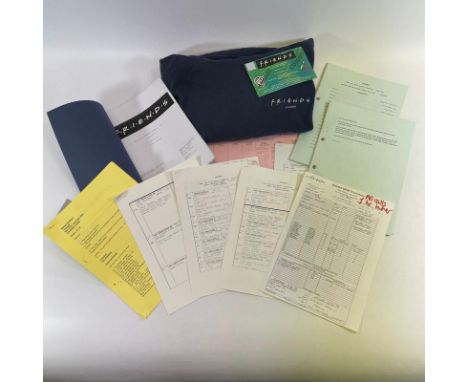 A collection of Friends items to include two original Friends scripts part 1 & 2 - 'The one with Ross's Wedding'  Along with: