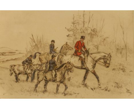 Carr, Tom (1912- 1977), ‘Their first hunt’, coloured dry point etching, signed, titled and numbered by the artist, edition nu