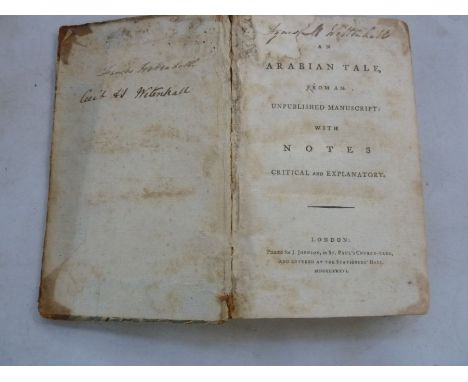 [Beckford William] " The History of the Caliph Vathek - An Arabian Tale from an Unpublished Manuscript..." printed for J John