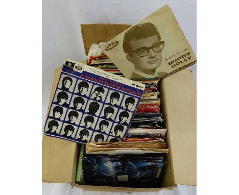 Collection of RPM&nbsp;45 Vinyl Records (approx.&nbsp;100) including A Hard Days Night (Extracts from the film), Buddy Holly,