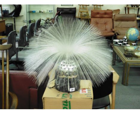 An West German fibre optic lamp of chromed spherical form by Cima International together with a small wall-mounted light with