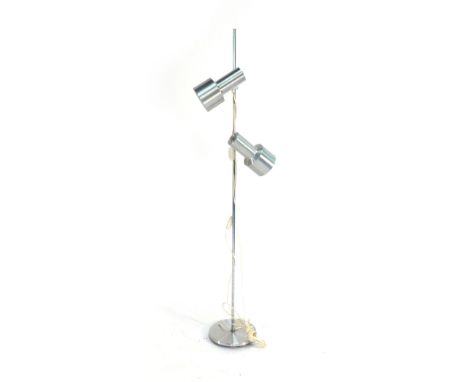 A 1970's twin spot adjustable standard lamp  CONDITION REPORT: working order unknown some dents and wear