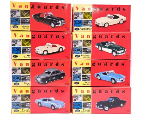 Lledo Vanguards, a boxed 1:43 scale group of classic models to include VA06707 Triumph Spitfire MkIII Soft Top, VA05901 Jagua