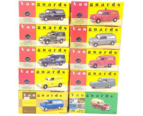 Lledo Vanguards, a boxed 1:43 scale Van group to include VA06623 Ford Transit "Bazooka Gum", VA01707 Austin A35 Van "British 