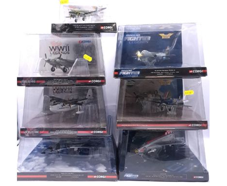 Corgi Aviation Archive, a boxed mixed scale military aircraft group comprising of "Bomber Legends", "Modern Fighter Legends" 