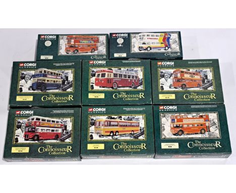 Corgi Classics The Connoisseur Collection, a boxed Bus &amp; Coach group. Includes 35101 London Transport AEC Routemaster (Op