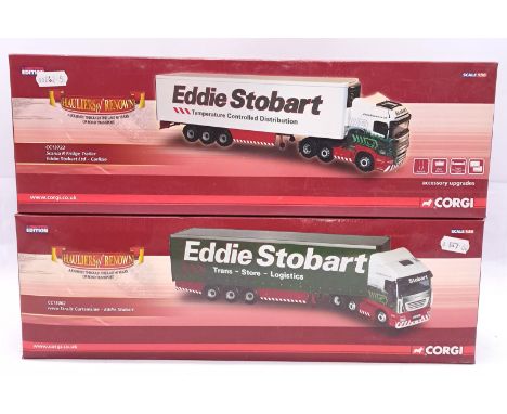 Corgi, a boxed pair of 1/50th scale Truck/Trailer (Hauliers Of Renown) "Eddie Stobart" comprising of CC15002 Iveco Stralis Cu
