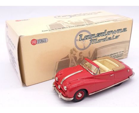 Lansdowne Models (Brooklin) a boxed 1:43 scale LDM44 1948 Austin A90 Atlantic Convertible Top-down - Red, Cream interior, lig