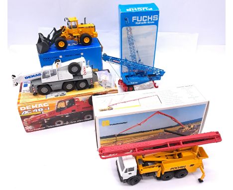 Conrad, NZG &amp; Microlink, a boxed group of 1:50 scale Crane/Construction models comprising of Microlink Volvo L180C Loader