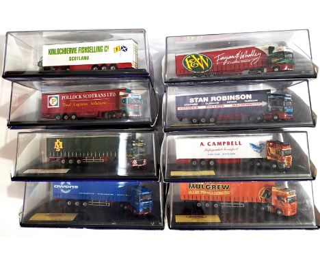 Oxford Diecast (Haulage Company Series) a boxed 1:76 scale group to include SCA05CS Scania R470 Topline Curtainside "Mulgrew 