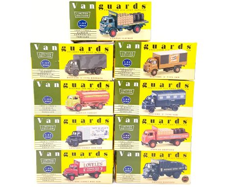 Lledo Vanguards, a boxed 1:43 scale Lorry/Van group to include VA16009 Commer Dropside "Guinness", VA Karrier Dropside "Coron