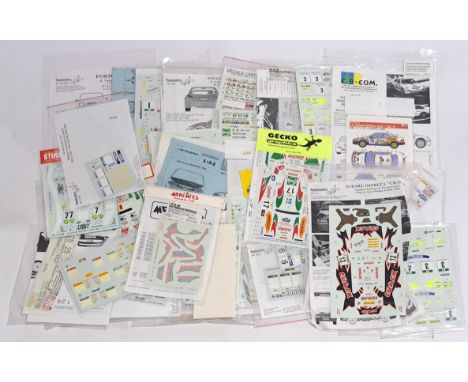 Gecko Graphics &amp; similar, Racing &amp; Rally Decals, a large group. Approximately 40, various scales including 1:24. Alth
