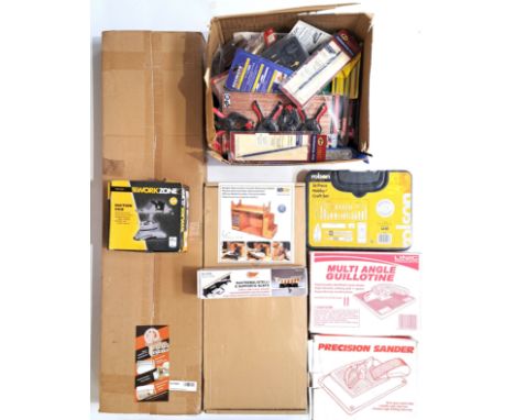 Craft and Modelling tools and similar. A qty containing Craft Knives, Scalpels, sealed 36 piece Hobby Craft Set, boxed Suctio
