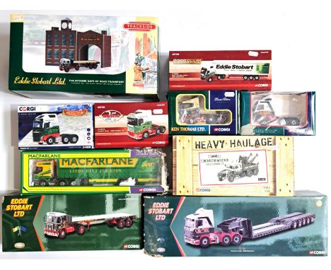 Corgi, a boxed "Eddie Stobart" group comprising of Hauliers OF Renown, Heavy Haulage and similar to include CC16004 (Hauliers