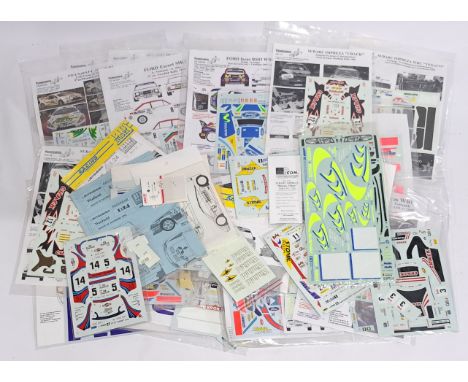 Gecko Graphics &amp; similar, Racing &amp; Rally Decals, a large group. Approximately 40, various scales including 1:24. Alth