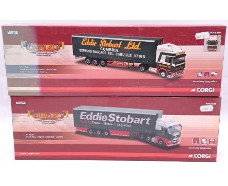 Corgi, a boxed pair of 1/50th scale Truck/Trailer (Hauliers Of Renown) "Eddie Stobart" comprising of CC15202 MAN XLX &amp; CC