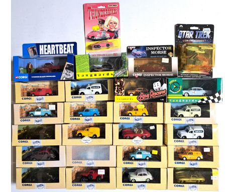 Corgi Classics, Matchbox and similar, a boxed/carded group along with TV related to include Corgi CC07301 Morris Commercial T