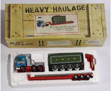 Corgi Heavy Haulage CC13213 DAF XF Space Cab, 3-Axle Low Loader &amp;&nbsp;Locomotive Tender Load "Allelys Heavy Haulage Ltd"